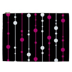 Magenta White And Black Pattern Cosmetic Bag (xxl)  by Valentinaart