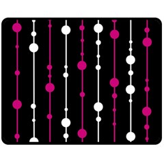 Magenta White And Black Pattern Double Sided Fleece Blanket (medium) 