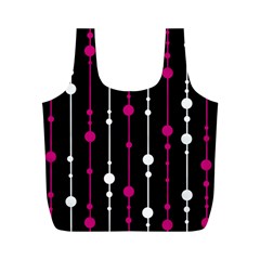 Magenta White And Black Pattern Full Print Recycle Bags (m)  by Valentinaart