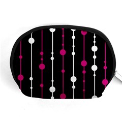 Magenta White And Black Pattern Accessory Pouches (medium) 