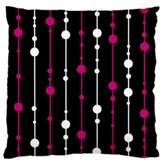 Magenta White And Black Pattern Large Flano Cushion Case (two Sides)