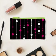 Magenta White And Black Pattern Cosmetic Bag (xs) by Valentinaart