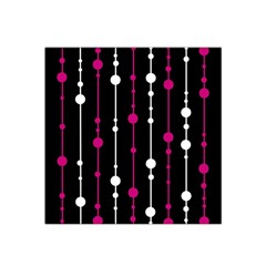 Magenta White And Black Pattern Satin Bandana Scarf