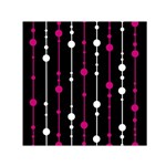 Magenta white and black pattern Small Satin Scarf (Square) Front