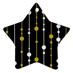 Yellow, Black And White Pattern Ornament (star) 