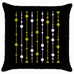 Yellow, Black And White Pattern Throw Pillow Case (black) by Valentinaart