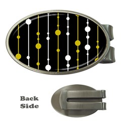 Yellow, Black And White Pattern Money Clips (oval) 