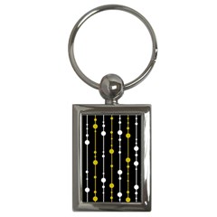 Yellow, Black And White Pattern Key Chains (rectangle) 