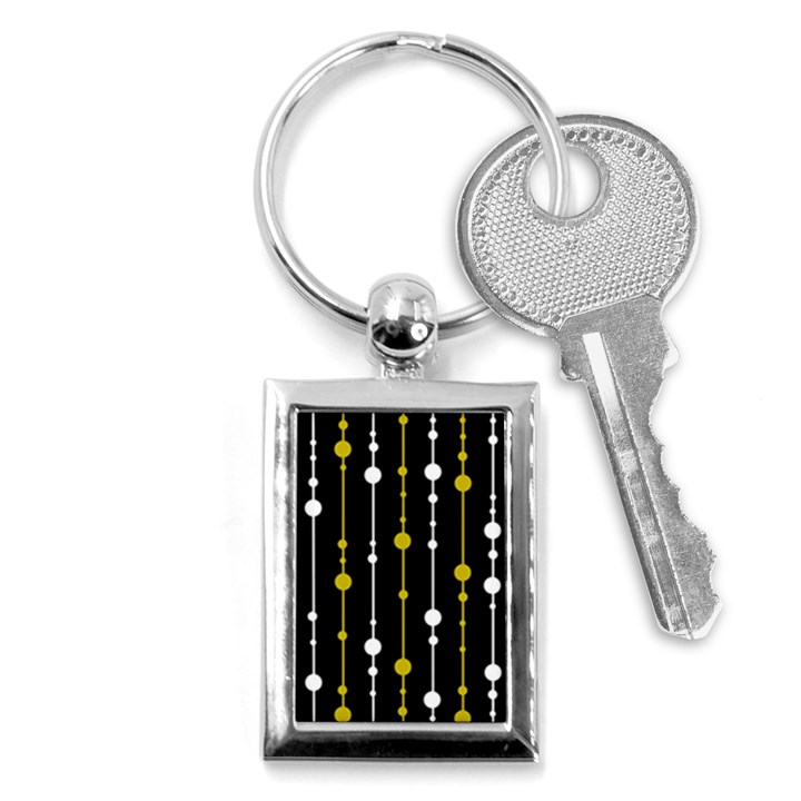 yellow, black and white pattern Key Chains (Rectangle) 