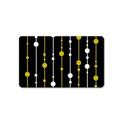 Yellow, Black And White Pattern Magnet (name Card) by Valentinaart