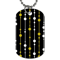 Yellow, Black And White Pattern Dog Tag (one Side)