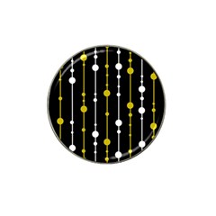 Yellow, Black And White Pattern Hat Clip Ball Marker (4 Pack)