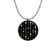 Yellow, Black And White Pattern Button Necklaces by Valentinaart