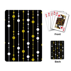 Yellow, Black And White Pattern Playing Card by Valentinaart