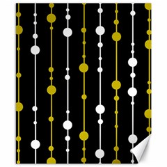 Yellow, Black And White Pattern Canvas 8  X 10 