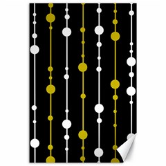 Yellow, Black And White Pattern Canvas 24  X 36 