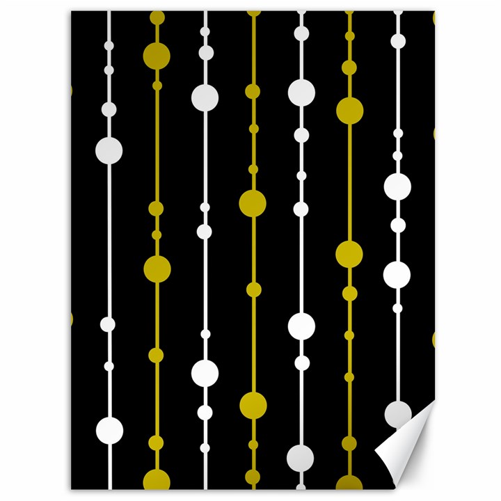 yellow, black and white pattern Canvas 36  x 48  