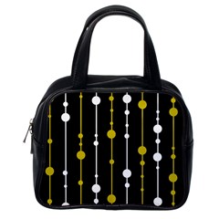 Yellow, Black And White Pattern Classic Handbags (one Side) by Valentinaart