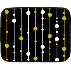 Yellow, Black And White Pattern Double Sided Fleece Blanket (mini)  by Valentinaart