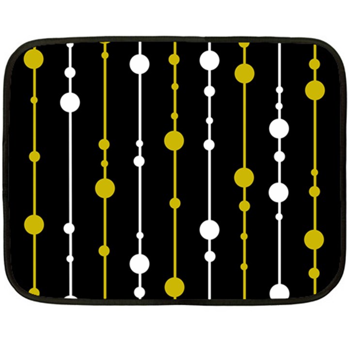 yellow, black and white pattern Double Sided Fleece Blanket (Mini) 