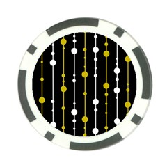 Yellow, Black And White Pattern Poker Chip Card Guards (10 Pack) 