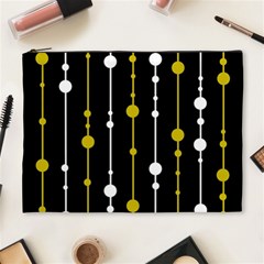 Yellow, Black And White Pattern Cosmetic Bag (xl)