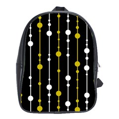 Yellow, Black And White Pattern School Bags(large)  by Valentinaart