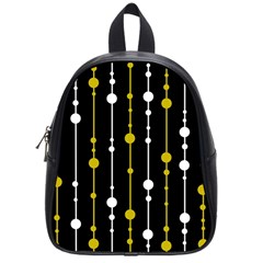 Yellow, Black And White Pattern School Bags (small) 