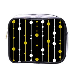 Yellow, Black And White Pattern Mini Toiletries Bags