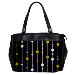 Yellow, Black And White Pattern Office Handbags by Valentinaart