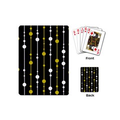 Yellow, Black And White Pattern Playing Cards (mini)  by Valentinaart