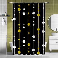 Yellow, Black And White Pattern Shower Curtain 48  X 72  (small) 