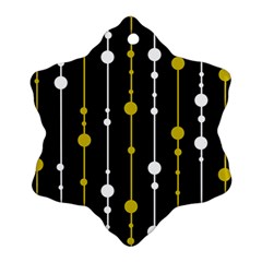 Yellow, Black And White Pattern Ornament (snowflake) 