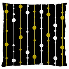 Yellow, Black And White Pattern Large Cushion Case (one Side)