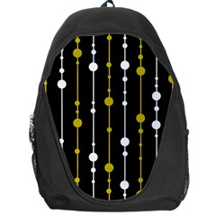 Yellow, Black And White Pattern Backpack Bag by Valentinaart