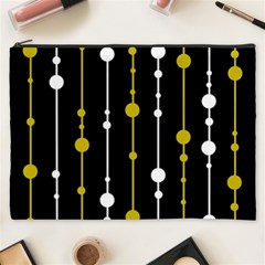 Yellow, Black And White Pattern Cosmetic Bag (xxxl) 