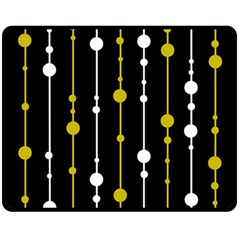 Yellow, Black And White Pattern Double Sided Fleece Blanket (medium) 