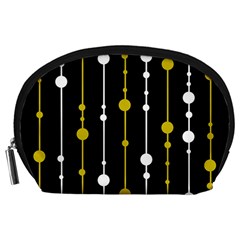 Yellow, Black And White Pattern Accessory Pouches (large) 