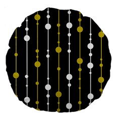 Yellow, Black And White Pattern Large 18  Premium Flano Round Cushions by Valentinaart