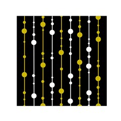 Yellow, Black And White Pattern Small Satin Scarf (square) by Valentinaart