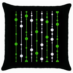 Green, White And Black Pattern Throw Pillow Case (black)