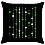 Green, white and black pattern Throw Pillow Case (Black) Front