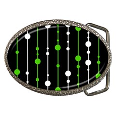 Green, White And Black Pattern Belt Buckles