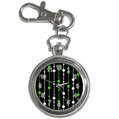 Green, White And Black Pattern Key Chain Watches