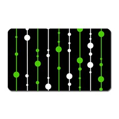 Green, White And Black Pattern Magnet (rectangular) by Valentinaart