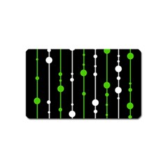 Green, White And Black Pattern Magnet (name Card)