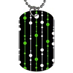 Green, white and black pattern Dog Tag (One Side) Front