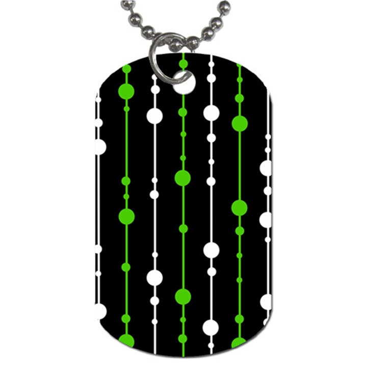 Green, white and black pattern Dog Tag (One Side)