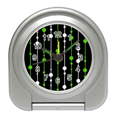 Green, White And Black Pattern Travel Alarm Clocks