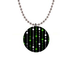 Green, White And Black Pattern Button Necklaces by Valentinaart